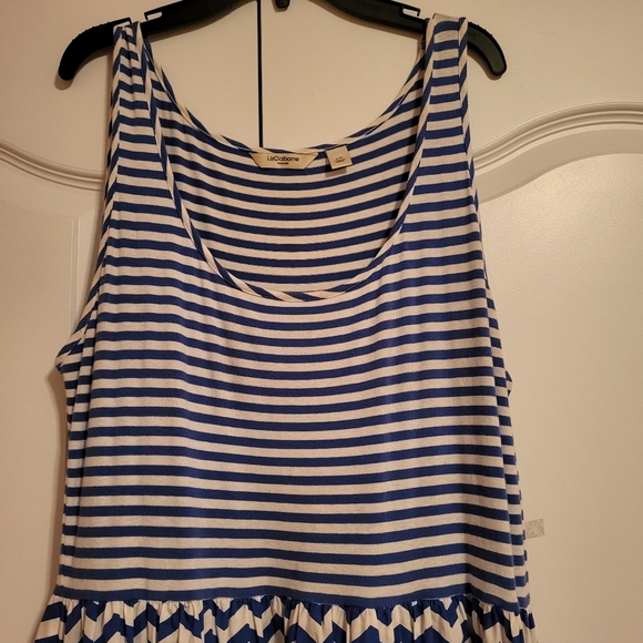 Vintage Liz Claiborne New York blue & white dress - Picture 2 of 4